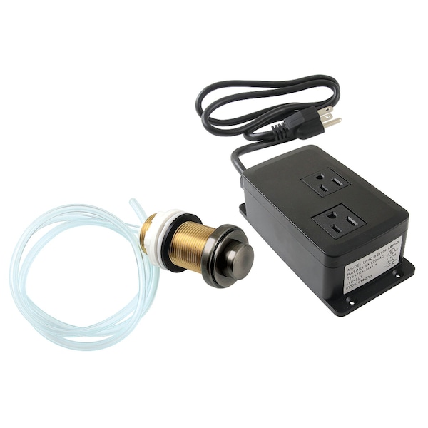 Dual Outlet Garbage Disposal Air Switch Kit, Black Stainless